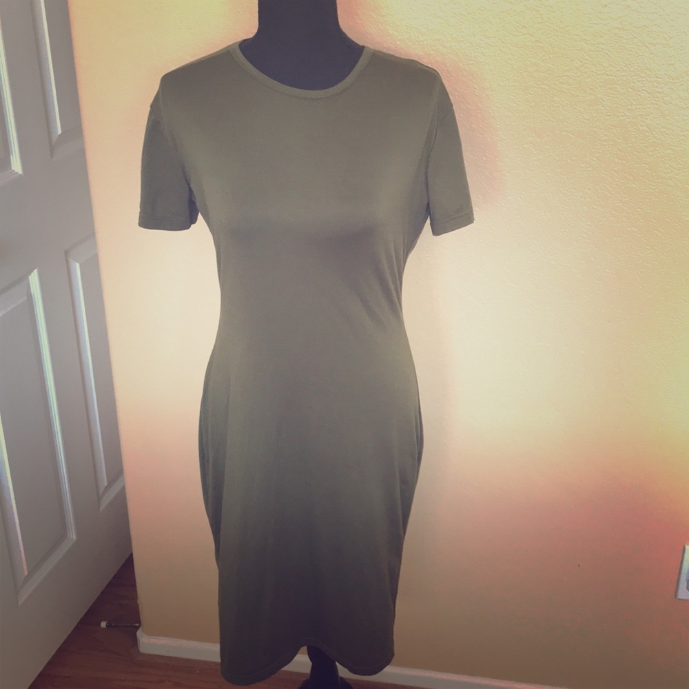 Olive Green Stretchy Dress